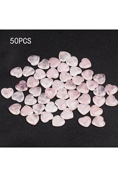 Choice 50 pcs 15/30/50PCS 20MM Heart Shape Stone Crystal Rose Quartz Love Hea...