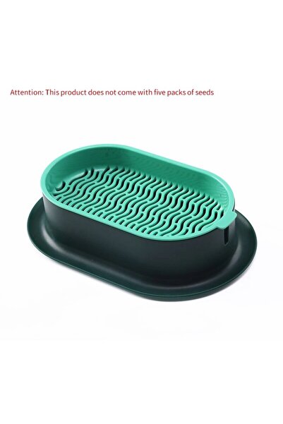 Choice1 19x12.3x4.5cm Blue green New Pet Cat Sprout Dish Growing Pot Hydropon...