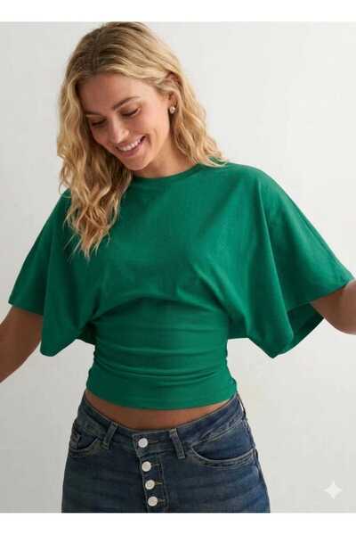 NC Nicee Clothes Bele Natural Bluz with Wide Sleeves