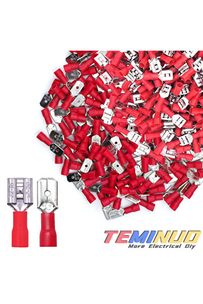 Choice3 Red1.25-250 100PCS Insulated Male Female Quick Disconnect Wire Connec...