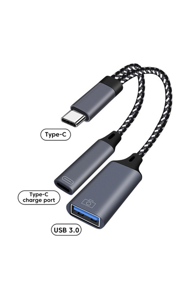 Choice كابل USB C OTG 2 في 1 مع محول هاتف، محول من النوع C إلى USB A مع منفذ ...