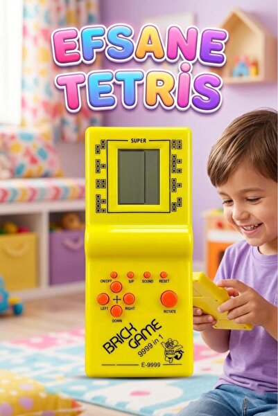 Tıfıl Toys Pilli Sesli 9 Butonlu 9999 in 1 Renkli Nostaljik Tetris Eğitici ve...