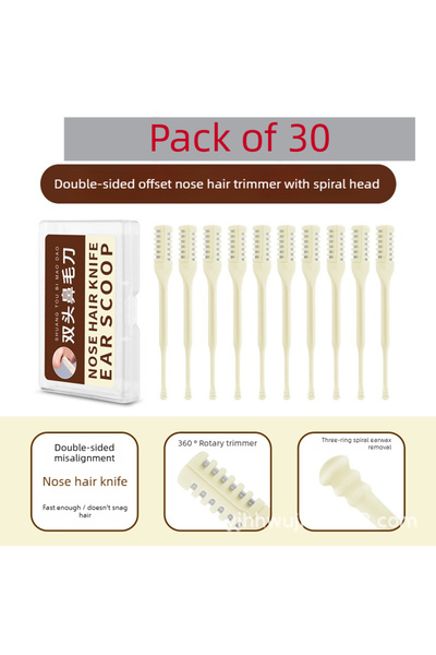 Choice 30pcs Manual Nose Hair Trimmer with Double-Sided Blade, Spiral Ear Cle...