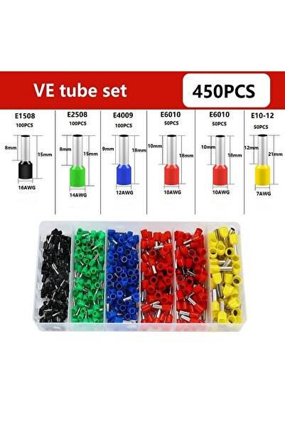Choice3 450PCS 200-450Pcs Electrical Tube Insulated Terminal Crimp Terminals ...