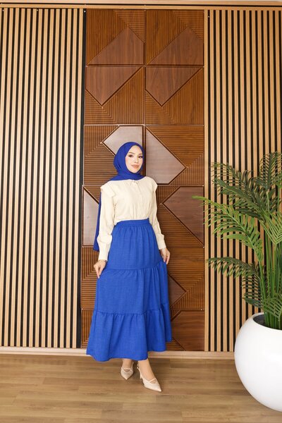 Dayfabric Katlı Yazlık Basic Etek | Saks