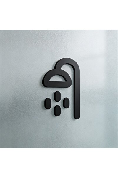 Choice1 15cm YKL00484-Black Laser-Cut 3D Acrylic Shower Symbol Sign Self-Adhe...