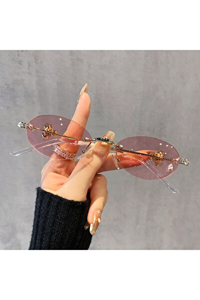 Choice4 Pink 1Pc Women's Fashion Glasses New Exquisite Luxury Oval Shaped Dia...
