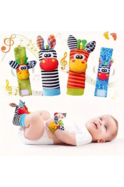 Choice1 4Pcs Red giraffe 4Pcs Delightful Baby Rattle Sock Toys - Perfect for ...