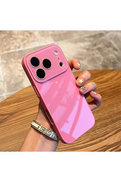 Choice iPhone17 Pro Rose Red Trendy Candy Color Glass Anti-drop Coque for IPh...