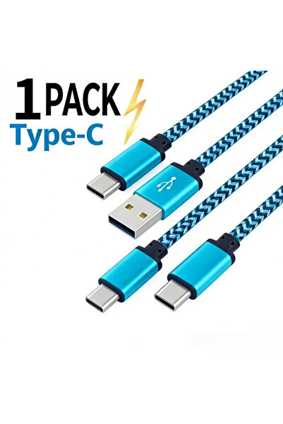 Choice1 كابل USB نوع C جديد مجدول من النايلون، متين، 2.4 أمبير، شحن سريع ومزا...