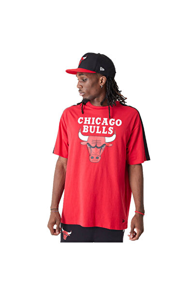 NEW ERA Ανδρικό Κοντομάνικο T-Shirt NBA Chicago Bulls με Χρωματικά Μπλοκ Over...