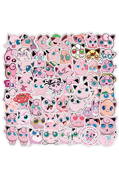 choice2 60PCS 10/30/60PCS Cute Jigglypuff Stickers Pink Pokemon Cartoon Decor...