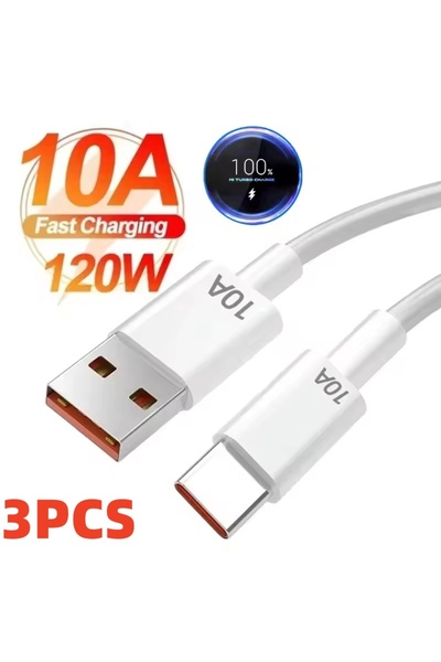 Choice9 كابل بيانات USB-C جديد بطول 1.5 متر، 3 قطع، 120 واط، 10 أمبير، للشحن ...