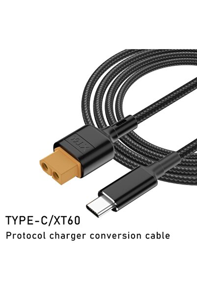Choice كابل شحن USB-C إلى XT60-CDX بطول 50 سم، يدعم الشحن السريع PD بقوة 100 ...