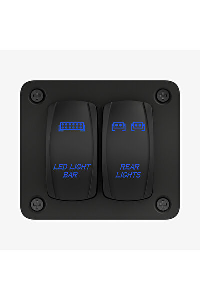 Choice Blue LED 2 Gang Rocker Switch Panel LED Light Bar Switch Rear Lights S...