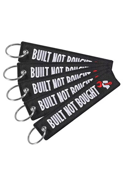 Choice 5pcs 5Pcs Fashion Black Car Keychain Key Fobs Embroidery BUILT NOT BOU...