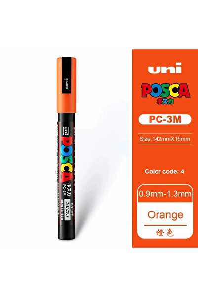 Choice8 PC-3M Orange 1pcs Japan UNI POSCA Markers PC-1M/3M/5M Acrylic Graffit...