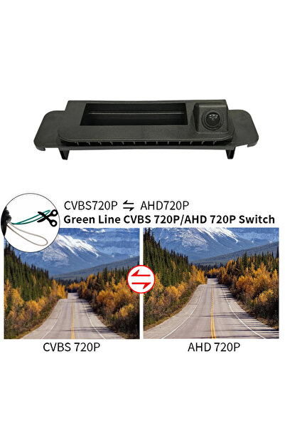 Choice1 كاميرا خلفية للسيارة بدقة 720P CVBS وAHD 1080P تعمل بجهد 12 فولت، مدم...