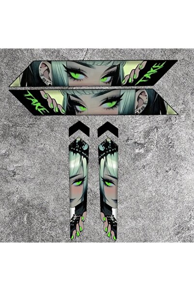 choice2 a set-2 Four anime eye stickers for bicycle frames in JDM style. Thes...