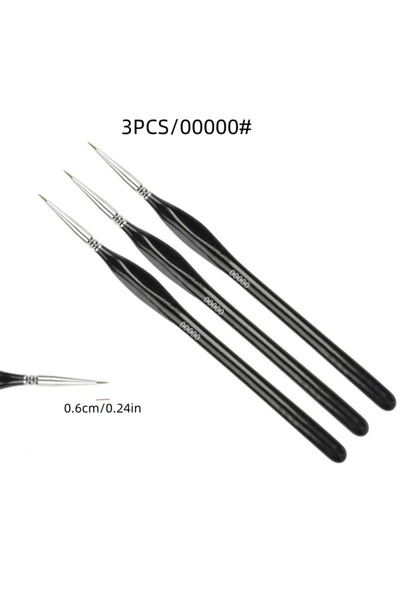 Choice1 3pcs Nylon Ultra-Fine Tip Brush Set, Size 00000 Extreme Fine Point, A...