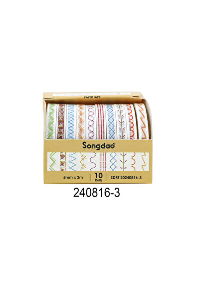 Choice6 20240816-3 10 لفات/علبة من شريط ورق واشي بتصميم زهور ونباتات، مادة زخ...