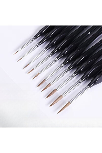 Choice black 11PCS Black Sable Hair Fine Paint Brushes Set - Precision Liner ...