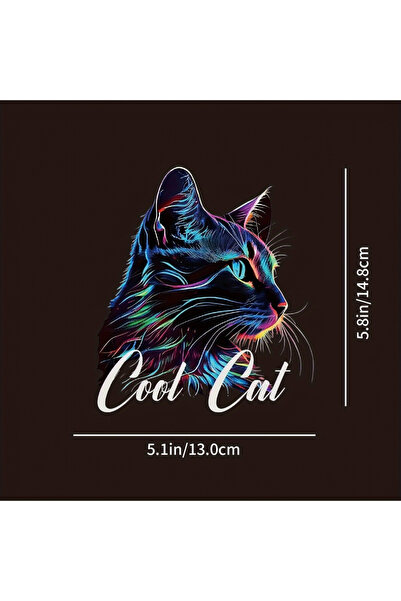 Choice black Cool Cat PVC Sticker with Colorful and Multi-Colored Design - Vi...