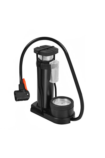 Choice black Bicycle Foot Pedal Air Pump with Gauge High Pressure Pump Tire A...