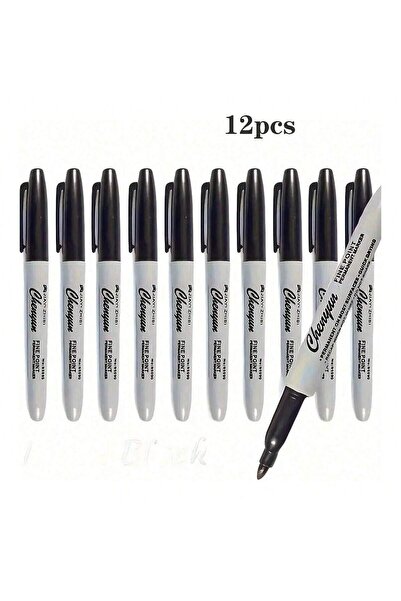 choice2 hei 12jian Multi Color Marker Pen, Black Permanent Marker Pen with Fi...