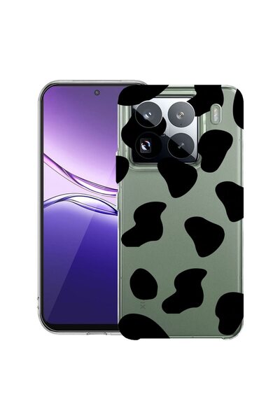 bestcase Прозрачен тънък силиконов калъф, съвместим с Xiaomi 15 Pro, Черна кр...