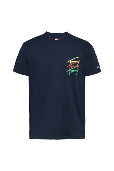 Tommy Hilfiger Tricou bărbătesc cu mânecă scurtă și logo grafic pe spate, măr...