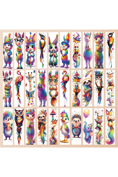 Choice Mixed Color 32pcs, cool cartoon animal bookmarks, suitable for back-to...