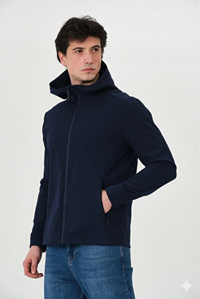 PIQUE Men's coat men's hooded reflective detail stretch fit coat
