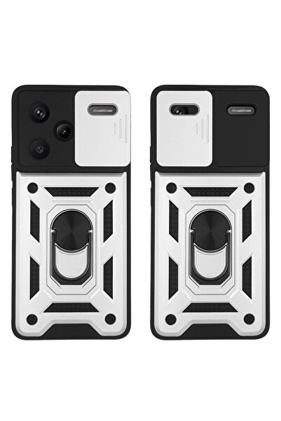 Sonique Θήκη Ring Armor CamPro για Xiaomi Redmi Note 13 Pro Plus 5G Ασημί
