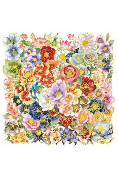 Choice 50pcs 50pcs Floral Gold Foil Stickers for Notebooks, Scrapbooks, Diari...