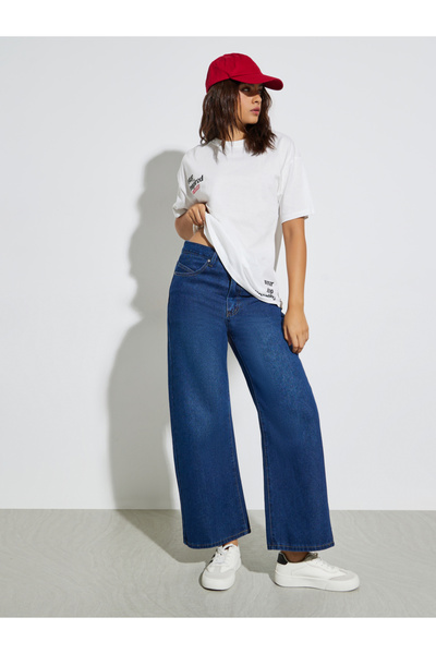 Styli Women Blue High Rise Wide Leg Jeans