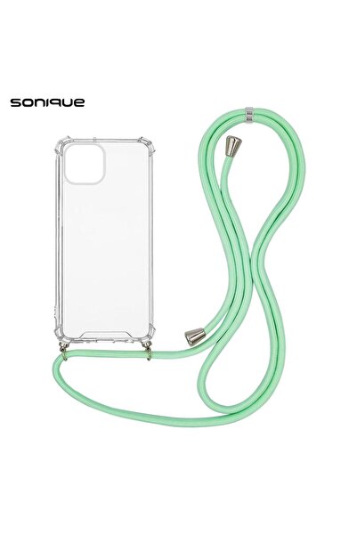 Sonique Θήκη Σιλικόνης με Κορδόνι Armor Clear Apple iPhone 15 Plus Βεραμάν