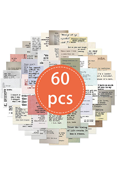 Choice 60 قطعة - TZ-235 50 قطعة ملصقات اقتباسات تحفيزية بتصميم آلة كاتبة قديم...