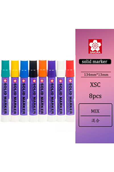 Choice4 Mixed 8Pcs Japan Sakura Solid Marker Industrial Pen XSC Dry Can Write...