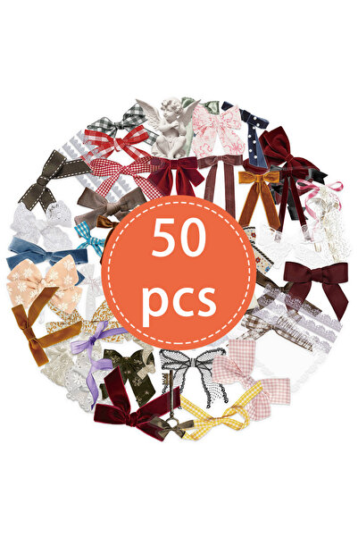 Choice 50PCS-TZ-263 50PCS Bowknot Stickers Pink Bow Aesthetic Cute Decals Wat...