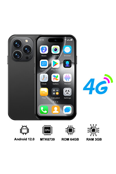 Choice6 Black-3GB 64GB SERVO S16 Mini 4G LTE Android Pocket Smartphone 16GB/6...