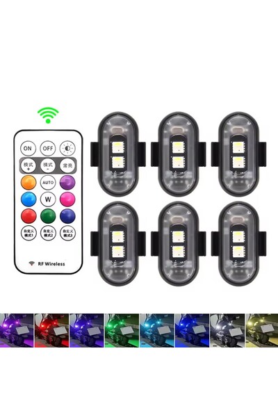 Choice5 6PCS 6PCS LED Car Strobe Lights Motorcycle LED Flash Position Wireles...