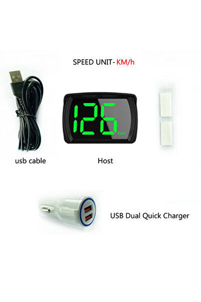 Choice3 شاشة عرض أمامية للسيارة KM H مع عداد سرعة رقمي GPS وشاشة LED كبيرة لع...