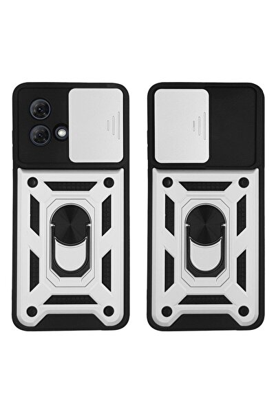 Sonique Θήκη Ring Armor CamPro για Motorola Moto G84 5G Ασημί
