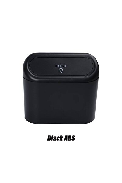 Choice1 Black-A Universal Mini Car Trash Can With Push Lid Leakproof Small Ga...