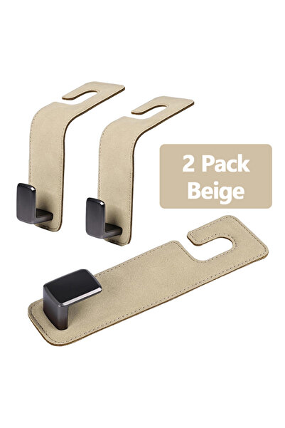 choice2 Beige Universal 2PCS Car Seat Headrest Hook Metal Back Seat Hooks Han...