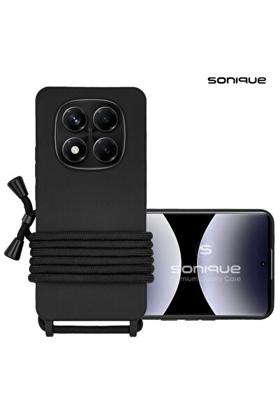 Sonique Θήκη Σιλικόνης με Κορδόνι CarryHang Xiaomi Redmi Note 14 Pro 4G Μαύρο
