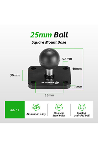 Choice4 PB-02 FANAUE 1 Inch Ball Adapter Aluminum Alloy 25/20/17mm Automotive...
