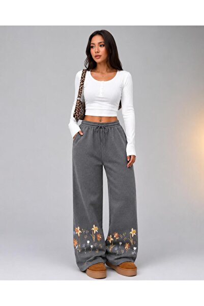 Le Vion Women's Wide Leg Sweatpants Loose Baggy Comfortable Casual Trousers