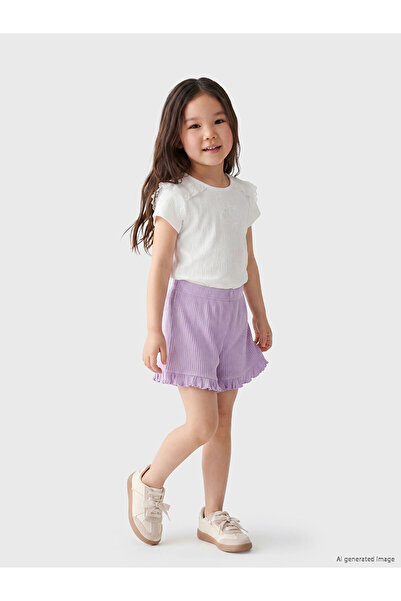 LC Waikiki Pantaloni scurți pentru fete LCW Kids, lila, cu volane